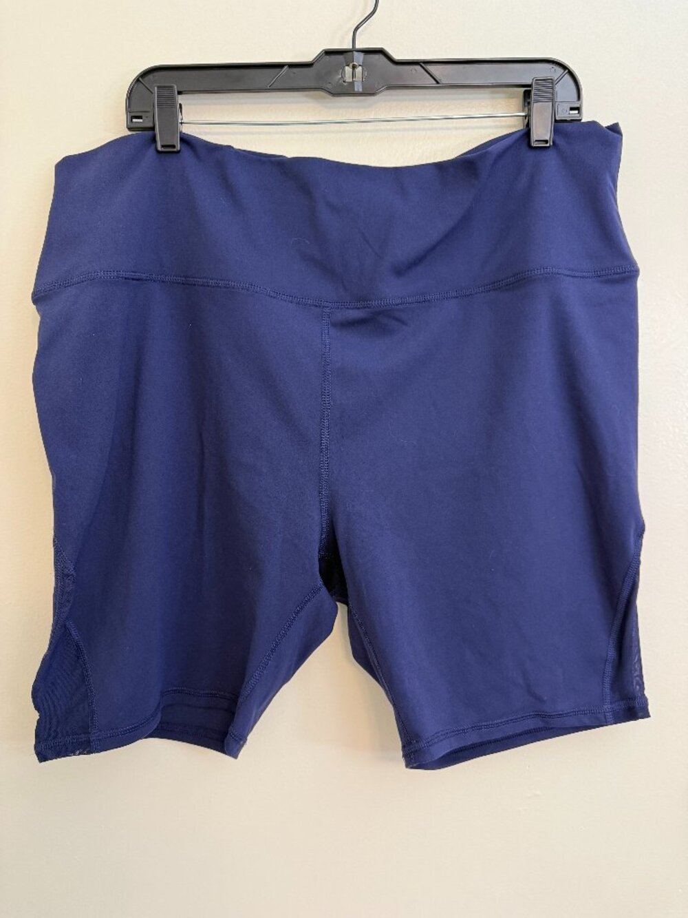 Brisas Womens Plus Size 2X Sport Short Dark Blue Athleisure 8" inseam Comfy!